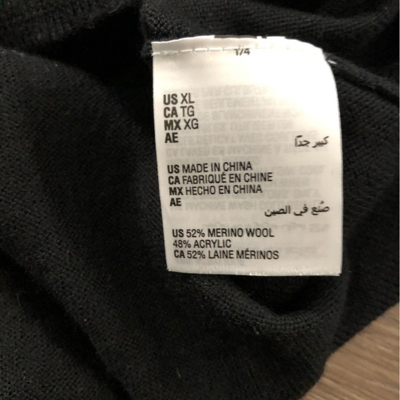 Club Room Black Marino Wool Blend V-neck Sweater Men XL - Picture 4 of 5